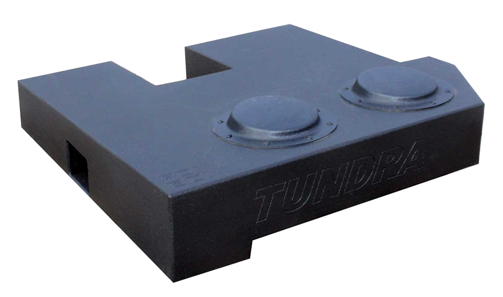 Fox Box enclosure with TUNDRA lettering, two raised circular sections and a rectangular end port