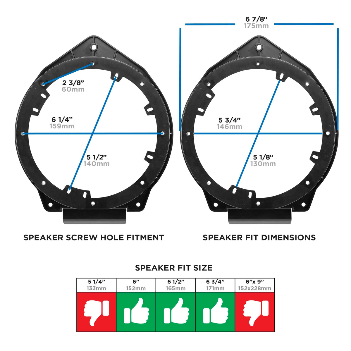 Chevy 2010-Up | Ford EcoSport 2018-2021 - 6" to 6.75" — 82-3010