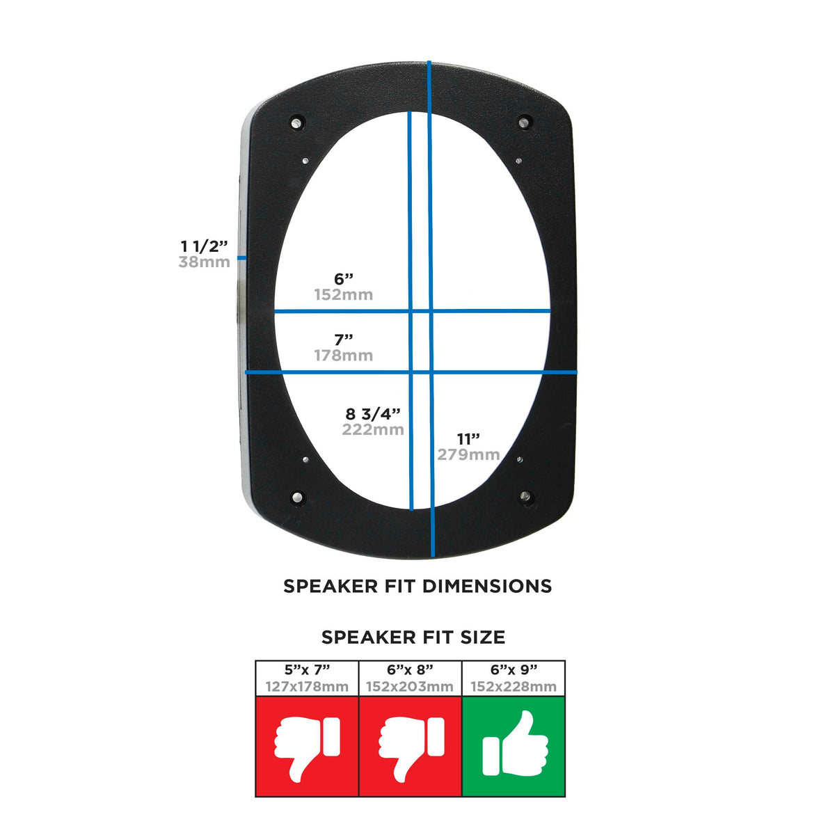 Speaker Spacer - Universal 1.5" for 6"x9" Speakers — 82-6900