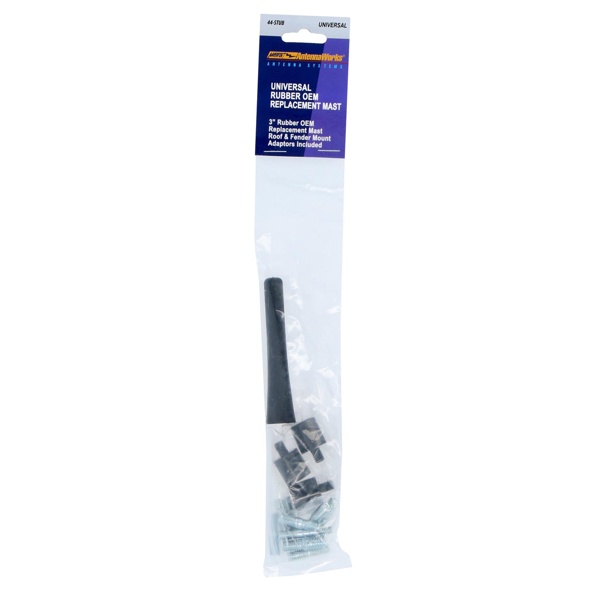 Black Rubber Replacement Mast | 3" — 44-STUB