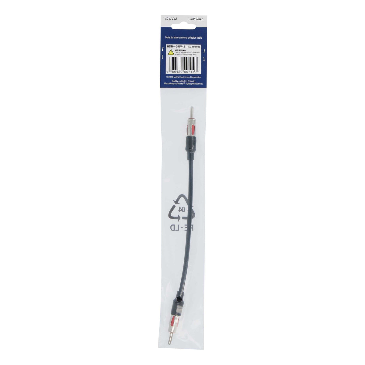 Universal Antenna Adapter | Male to Male — 40-UV42