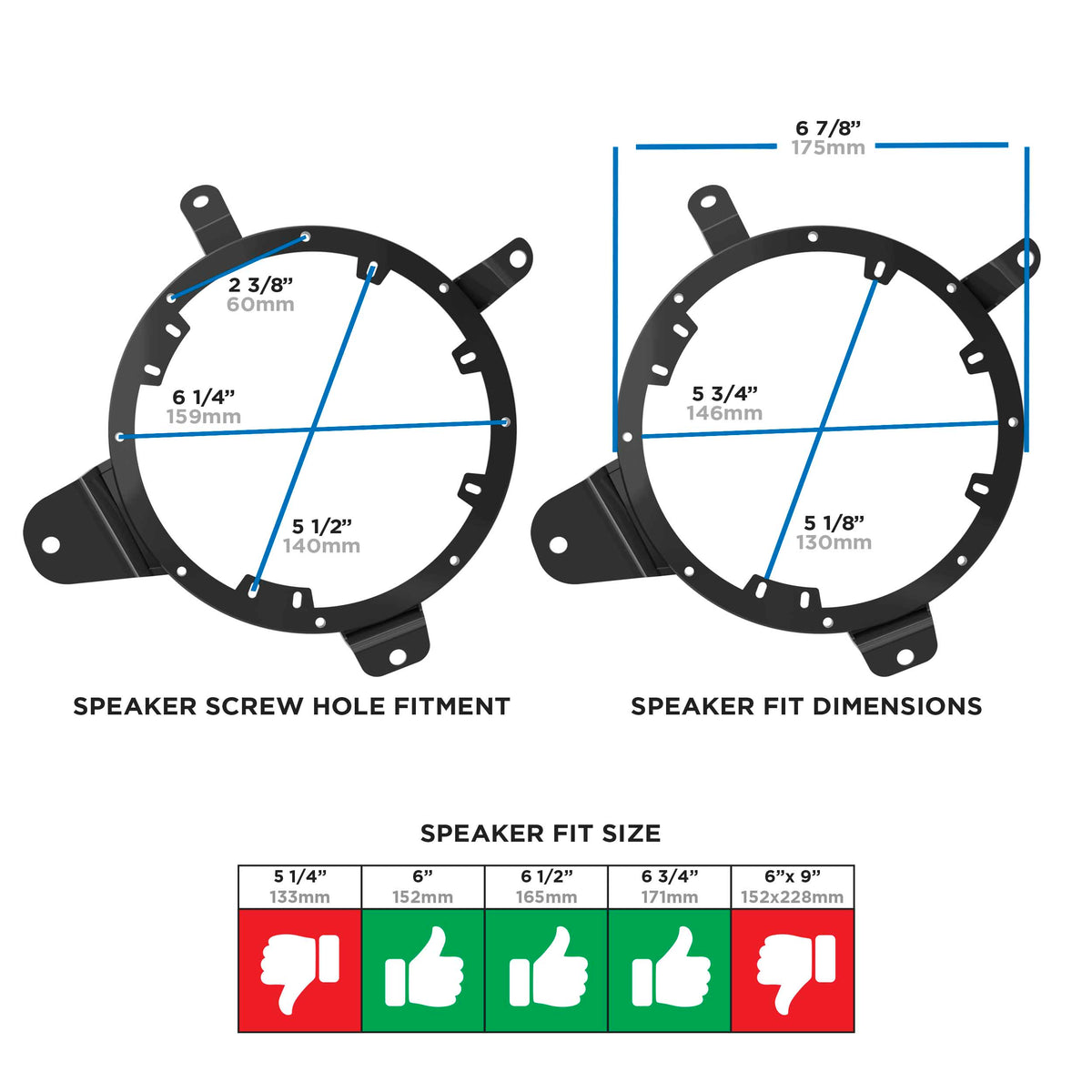 Fiat 500 2016-Up - 6" to 6.75" (Rear) — 82-6544