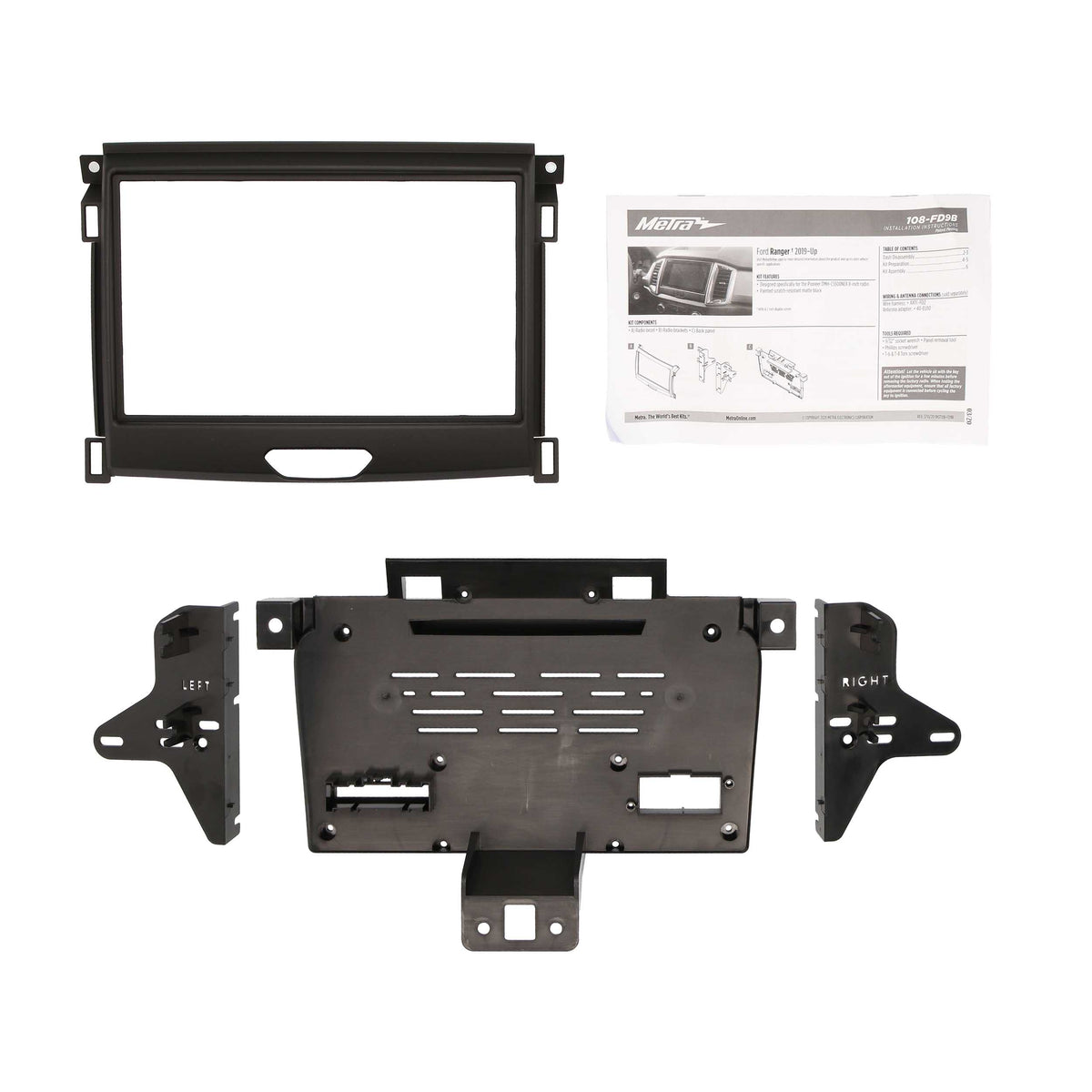 Ford Ranger 2019-Up (with 4.2" screen) - Fits Pioneer 8" Radios — 108-FD9B