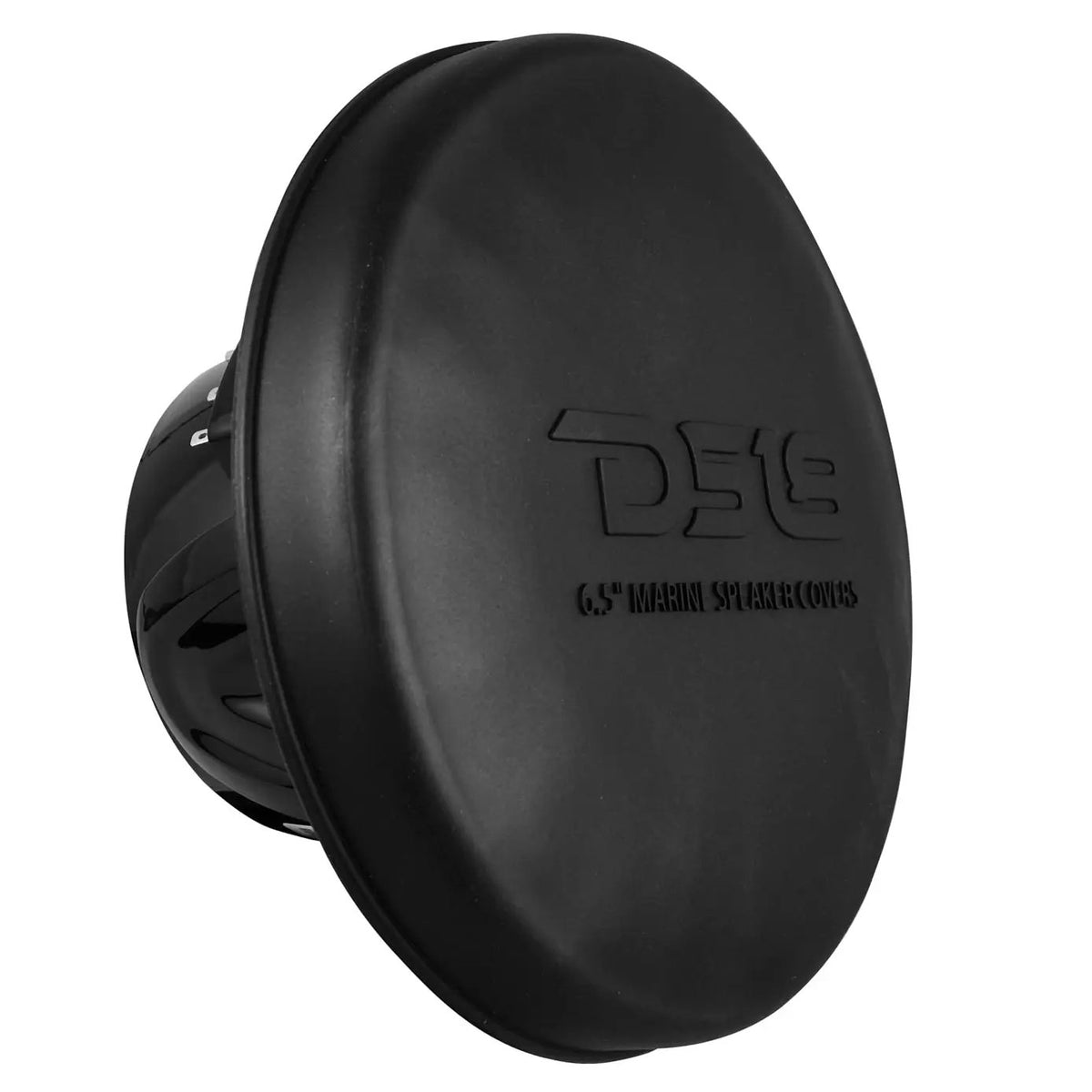 DS18 speaker with its black 6.5-inch protective cover fitted over the front