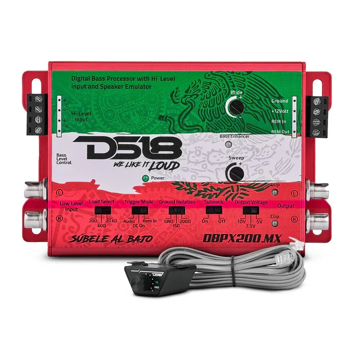 DS18 DS18 DBPX200.MX Digital Bass Processor With Hi to Low Signal Converter & Speaker Emulator – Mexico Design SKU: DBPX200.MX - Car Audio