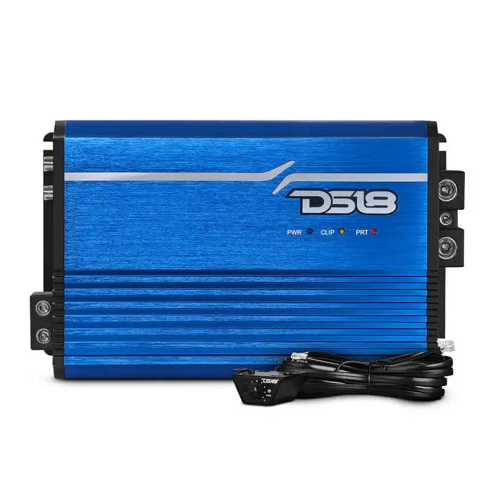 DS18 DS18 FRP-2.5K/BL FRP Compact Full-Range Class D 1-Channel Amplifier 2,500 Watts Rms @ 1-Ohm BLUE - Car Audio