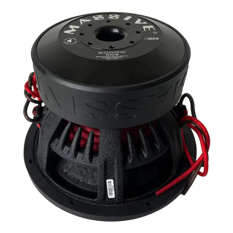 Massive Audio Massive Audio H124X - 12" 2000 Watts RMS Dual 4 Ohm 3" V.C. Mega Subwoofer - Car Audio