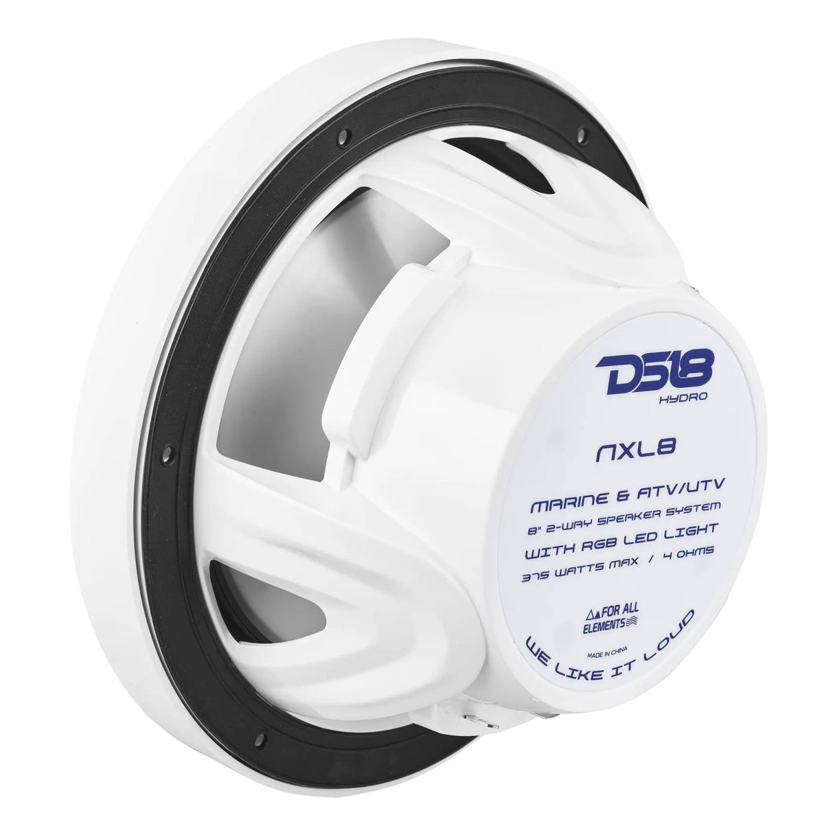 DS18 NXL-8 8-Inch Marine Coaxial Speakers - White
