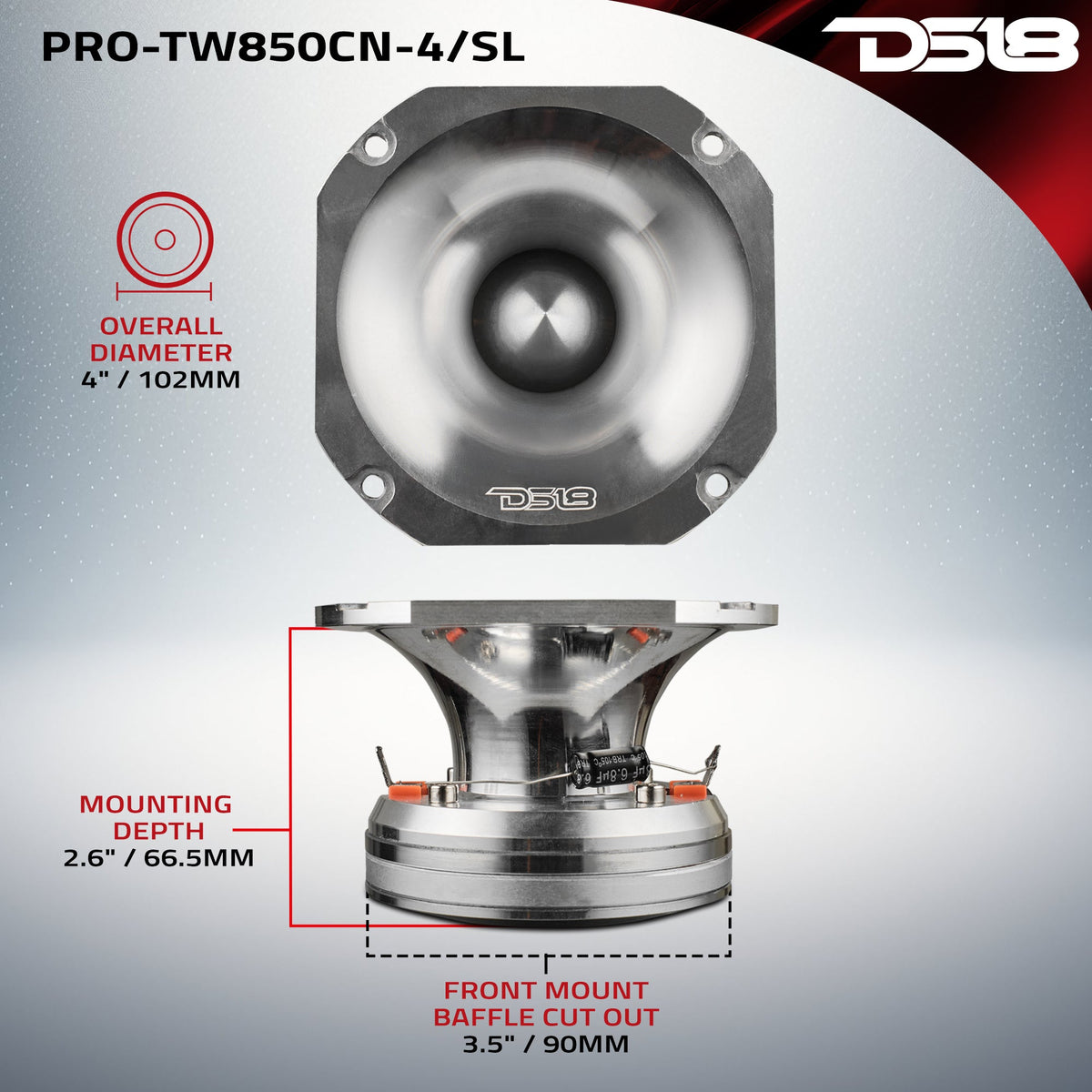 DS18 4" High Compression Tweeter | Neodymium Magnet | 4-Ohm, product image 14