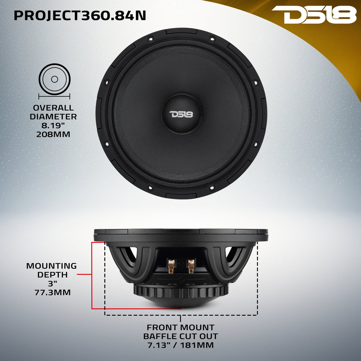 DS18 PROJECT360 - High-Sensitivity Mid-High Loudspeakers with Neodymium Magnet and Rotating Recone Design For Quick Repair,