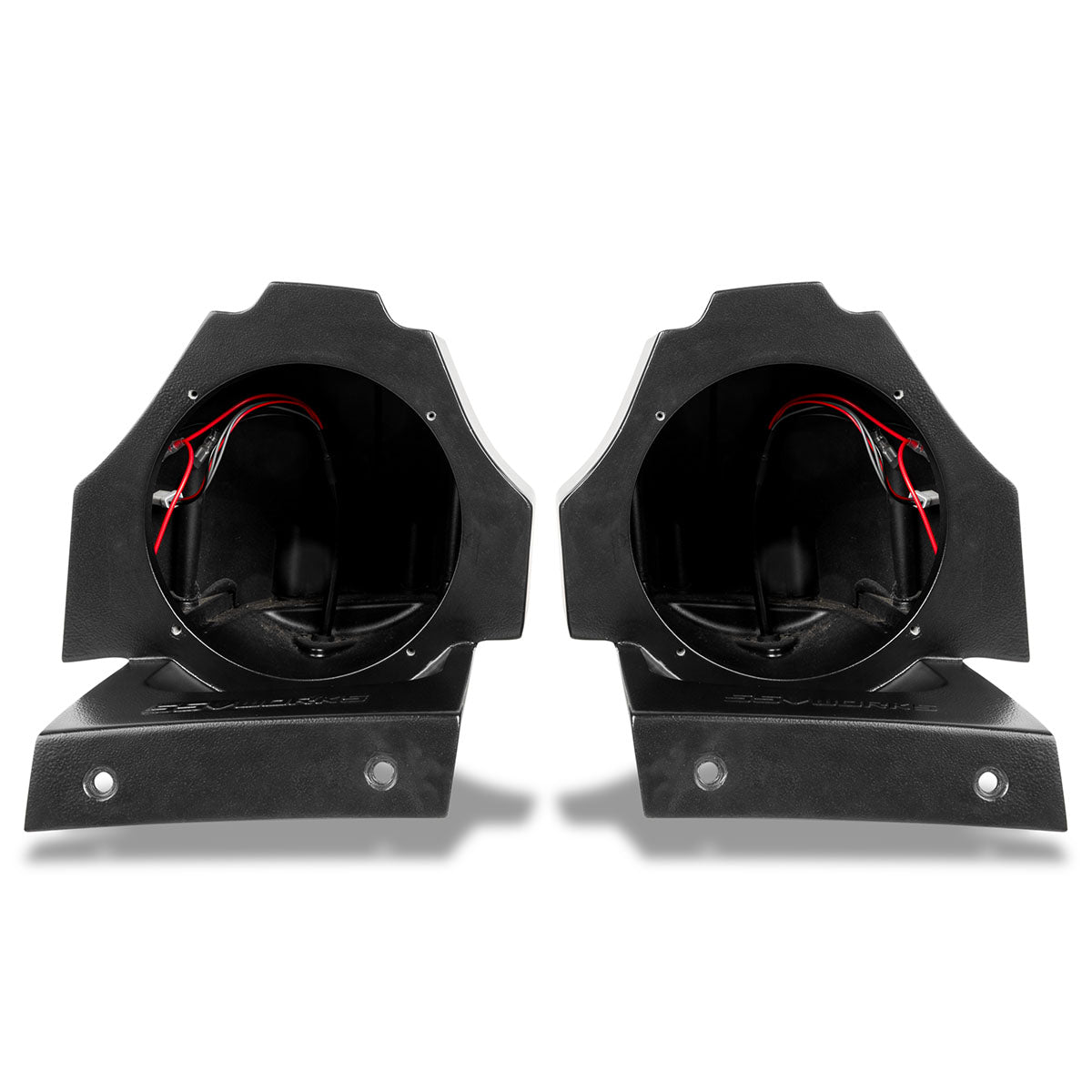 SSV Works SS-B65U unloaded behind-the-head speaker pods for Polaris Slingshot, speakers not included
