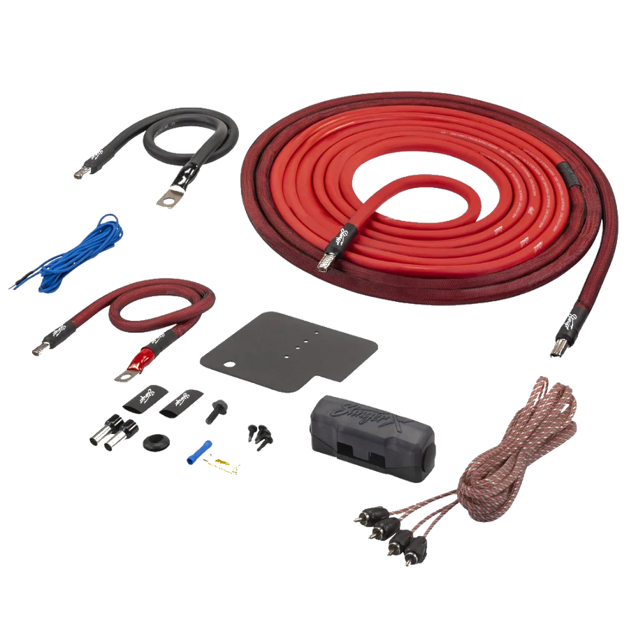 Collection of electrical wiring components on a white background