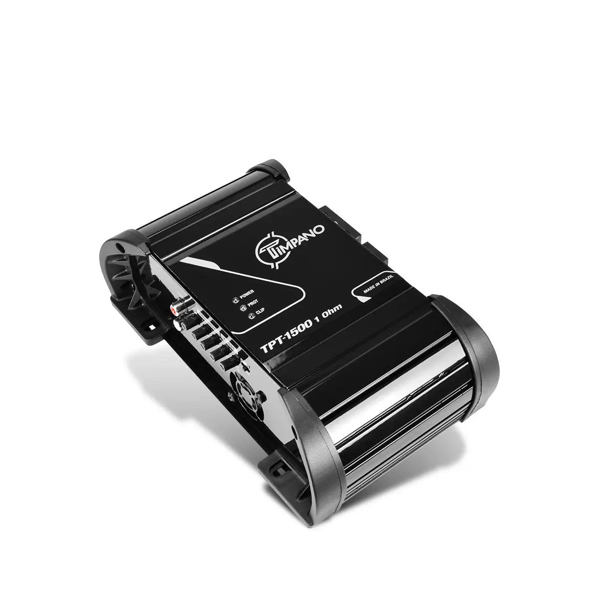 Timpano TPT-1500 1-ohm amplifier, angled view