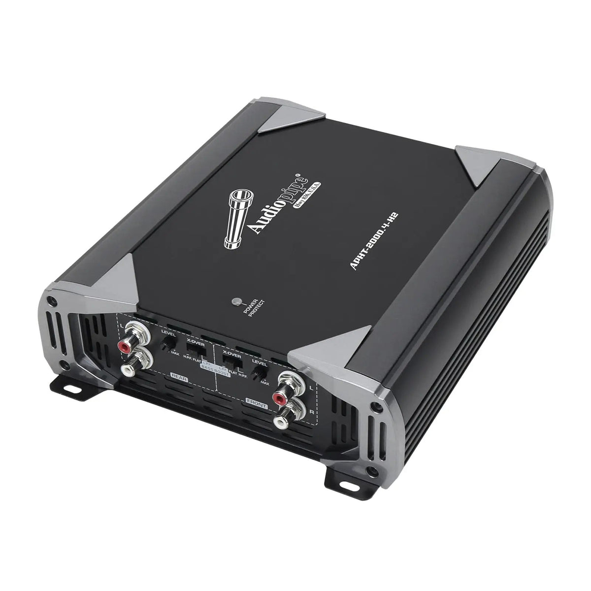 Audiopipe APHT-2000.4-H2 amplifier, angled control-panel view