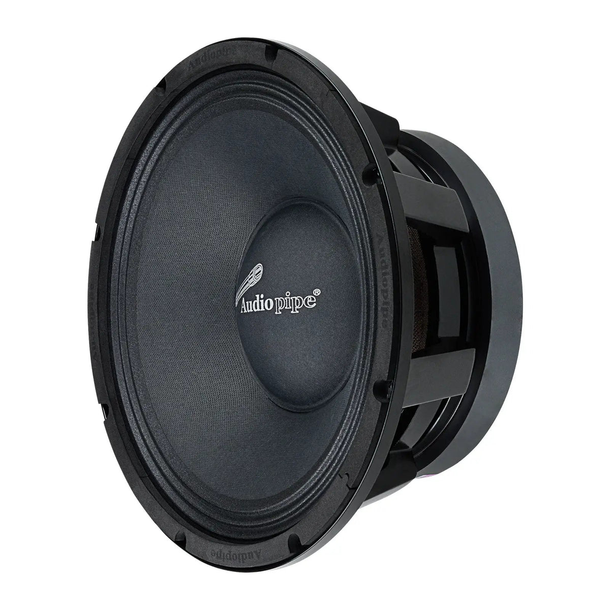 Black Audiopipe loudspeaker, opposite angled view