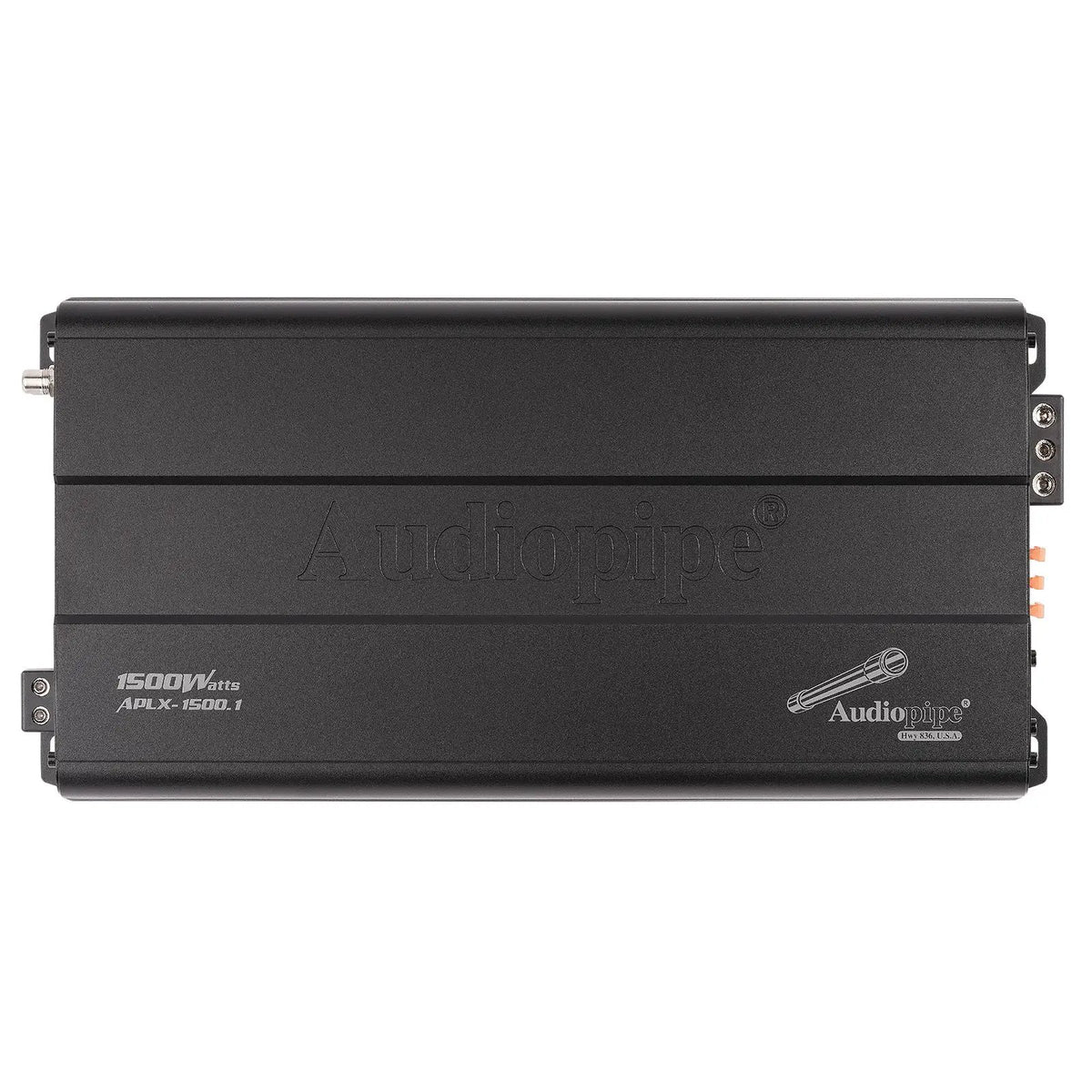Audiopipe APLX-1500.1 amplifier, top view