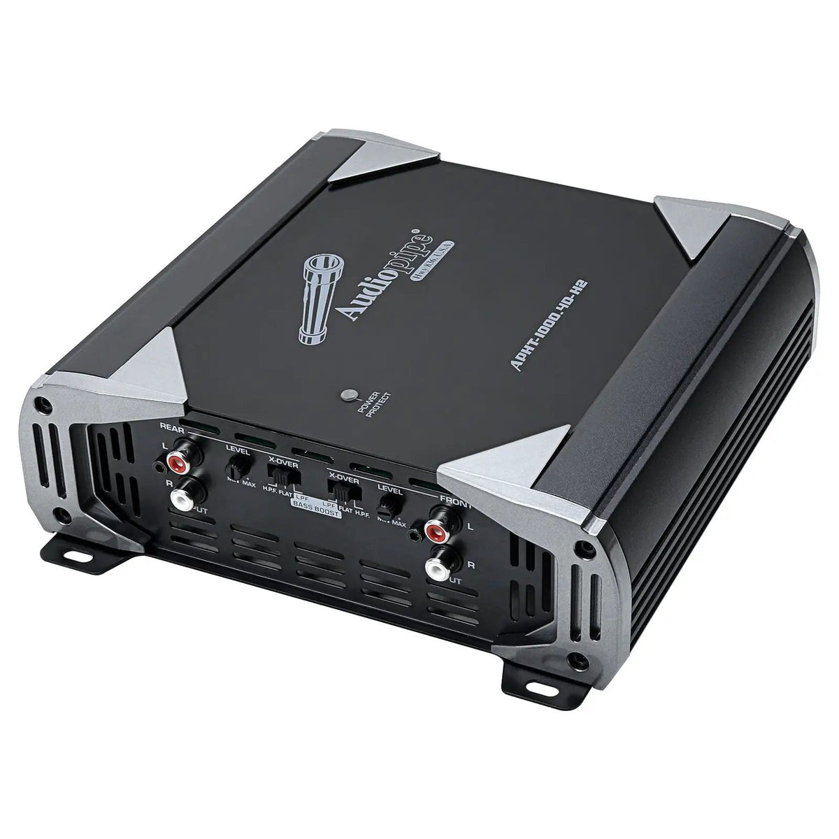 Audiopipe APHT-1000.4D-H2 amplifier, angled control-panel view