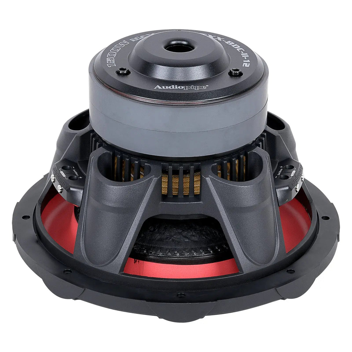 Audiopipe TXX-BDC-II-12 subwoofer, angled rear view