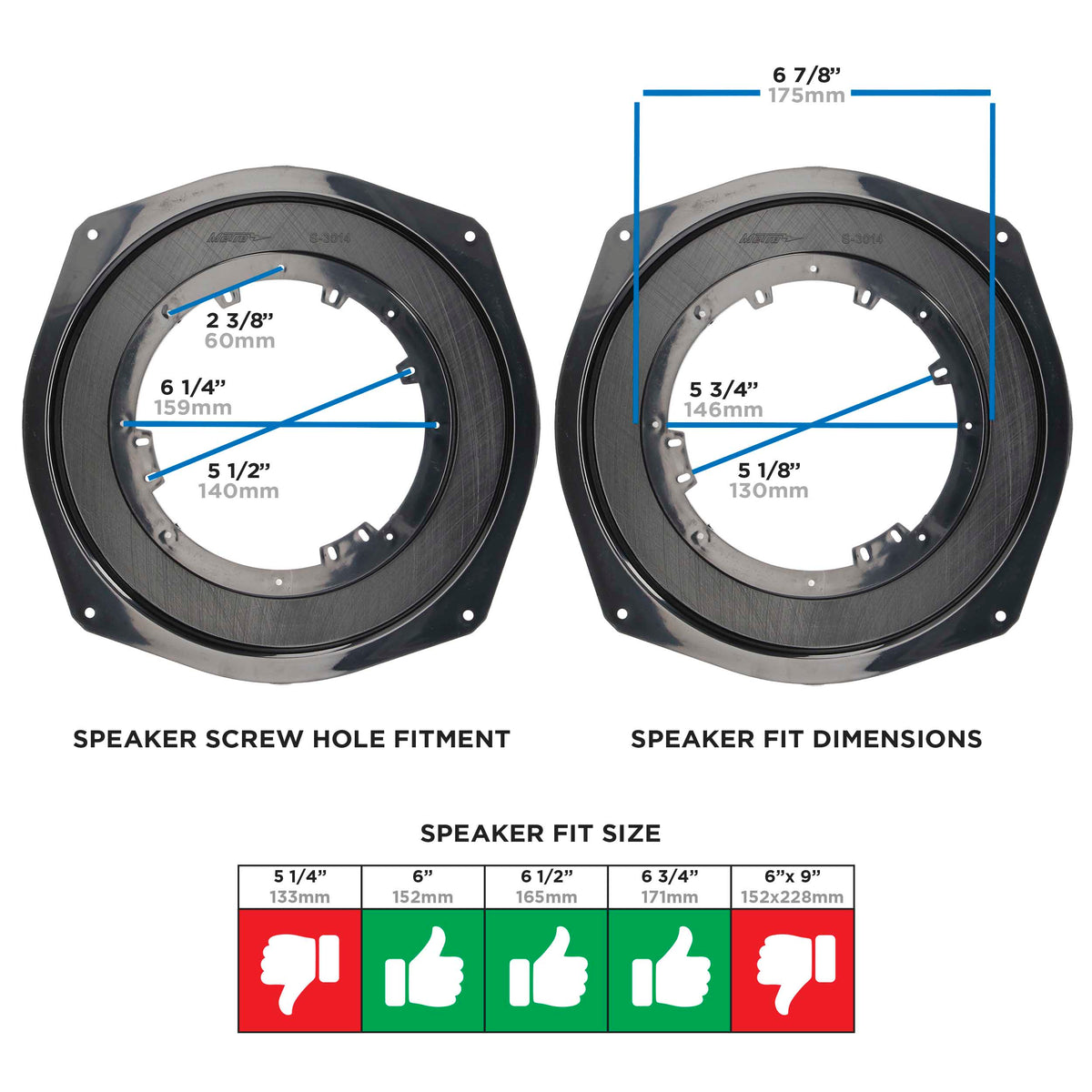 Chevy Corvette 2005-2013 | Infinity 2014-2024 - 6" to 6.75" (Front Door) — 82-3014