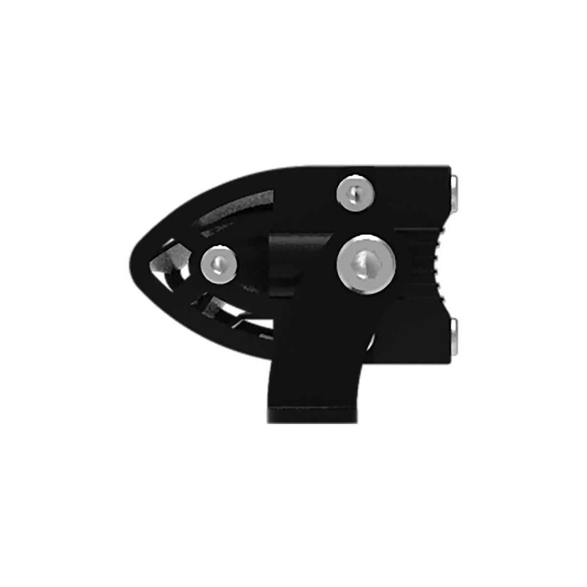 Side view of a slim light bar showing its end cap and mounting foot