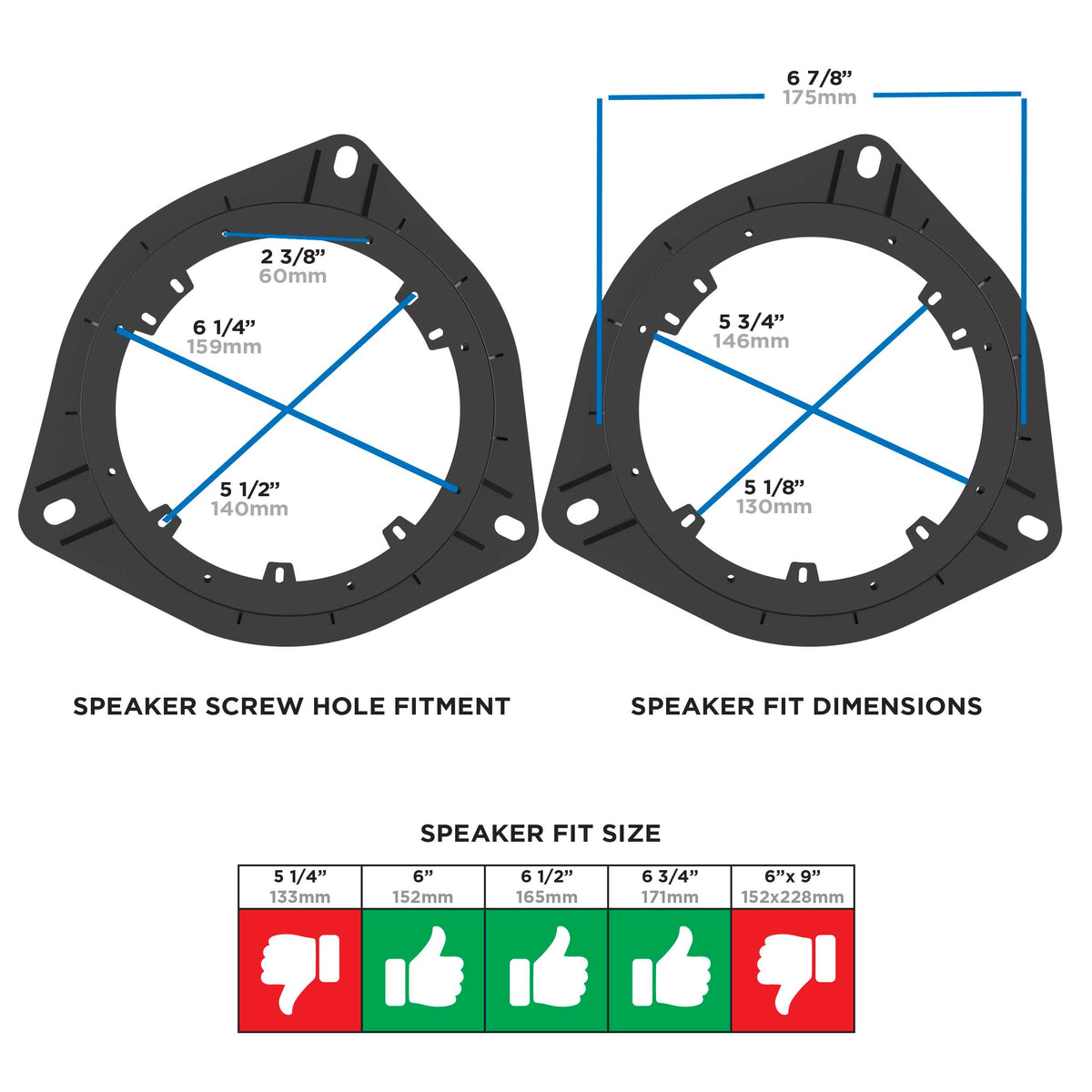 Toyota Sequoia 2001-2007 | Tundra 2000-2006 - 6" to 6.75" (Front Door) — 82-8153