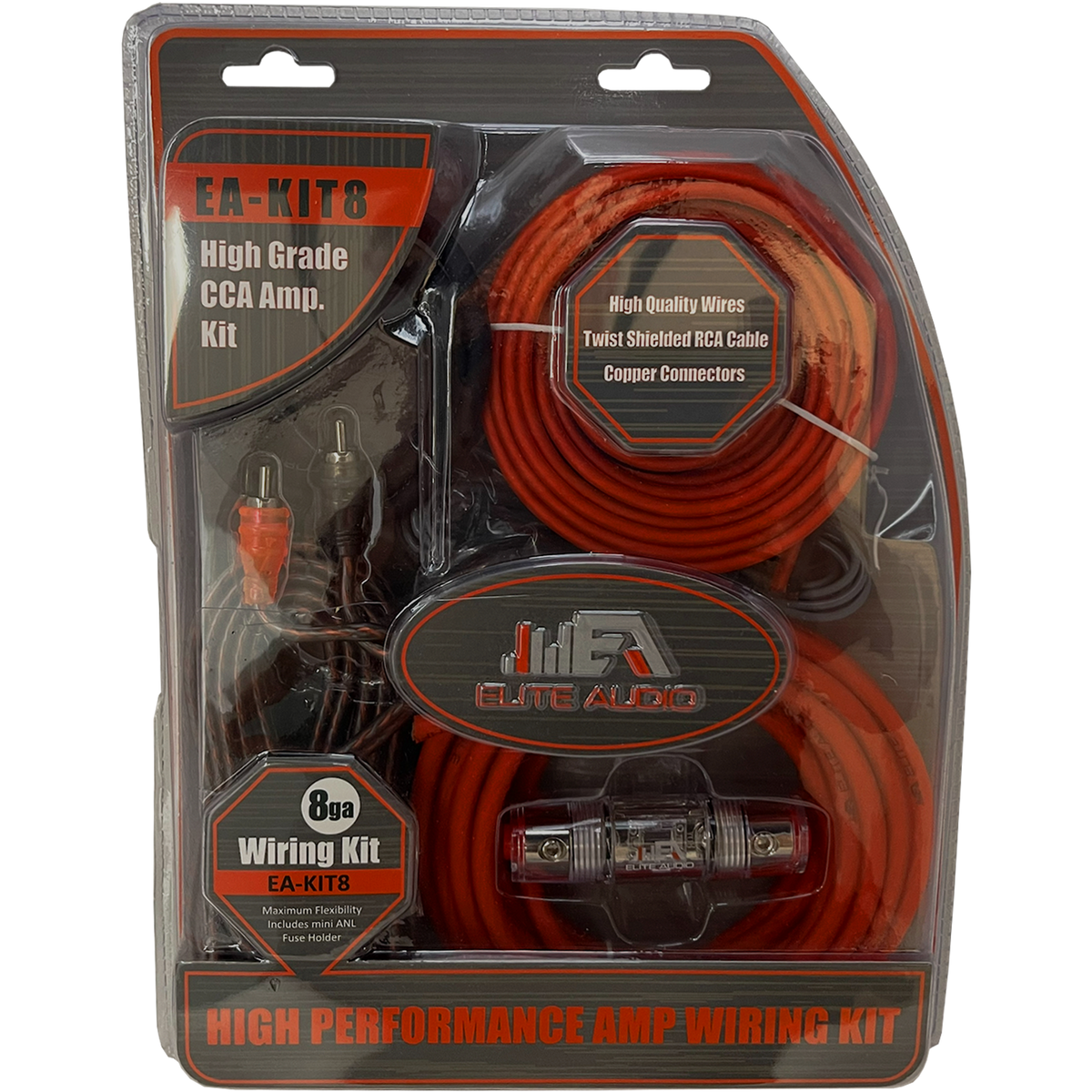 Elite Audio EA-KIT8 8GA CCA Amplifier Installation Kit