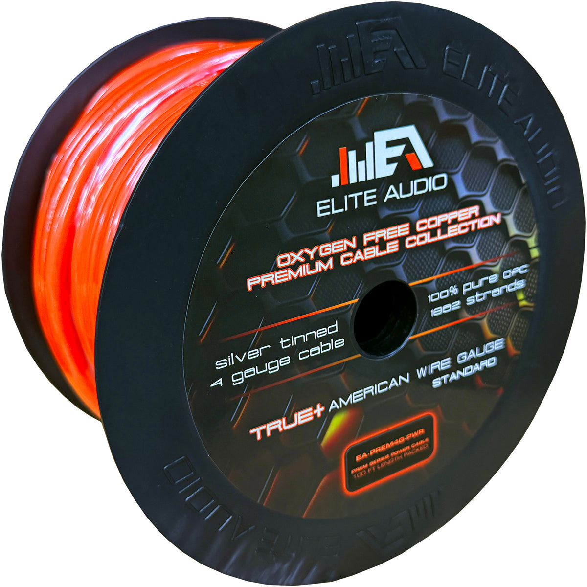 Elite Audio EA-PREM4PWR 100ft Roll Silver Tinned OFC 4 Gauge Wire