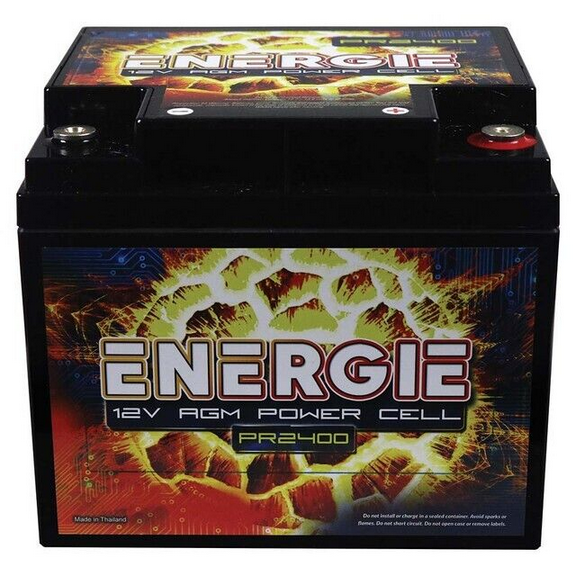 Energie PR2400 12V AGM battery, front view