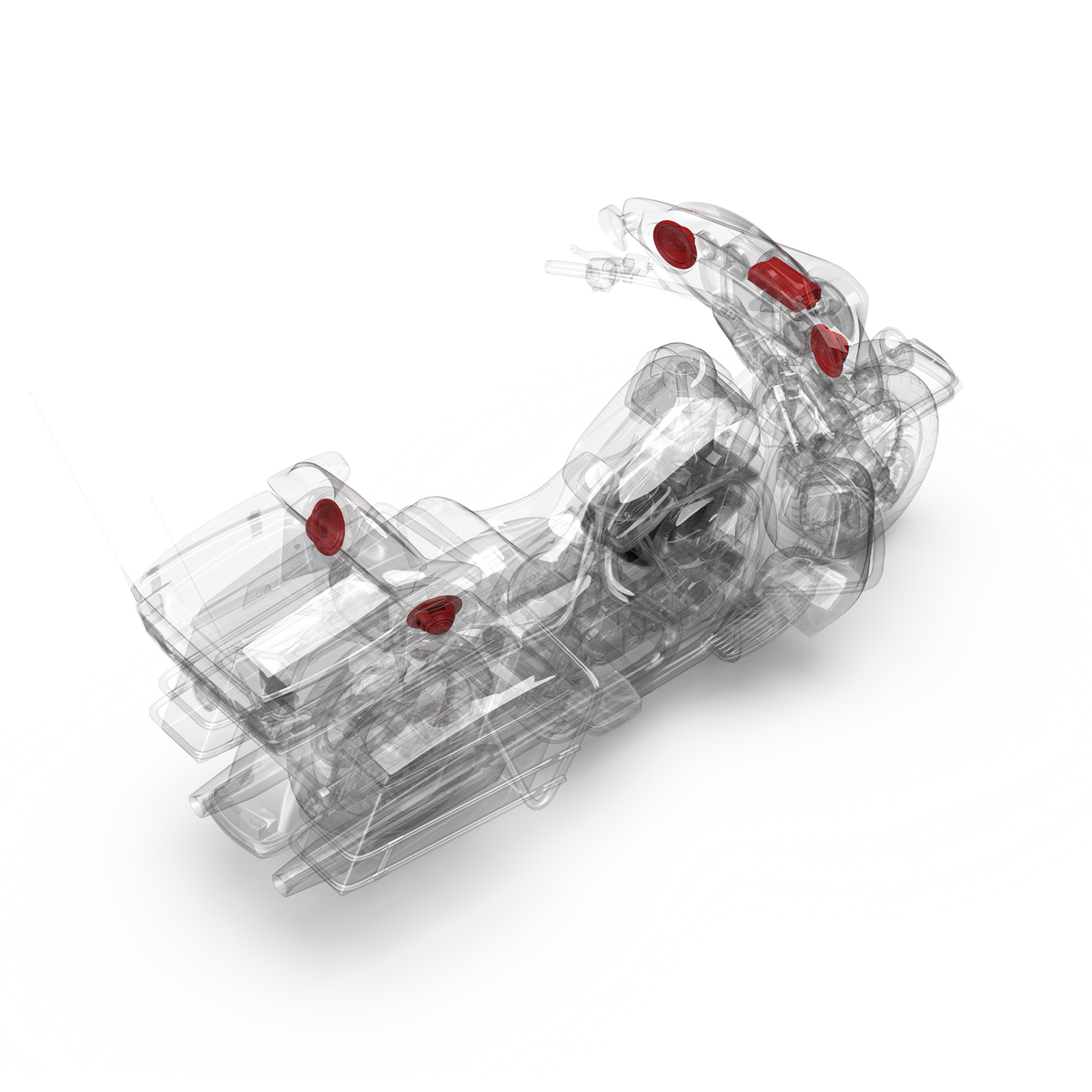 3D Installation View of Components on a Street Glide Ultra