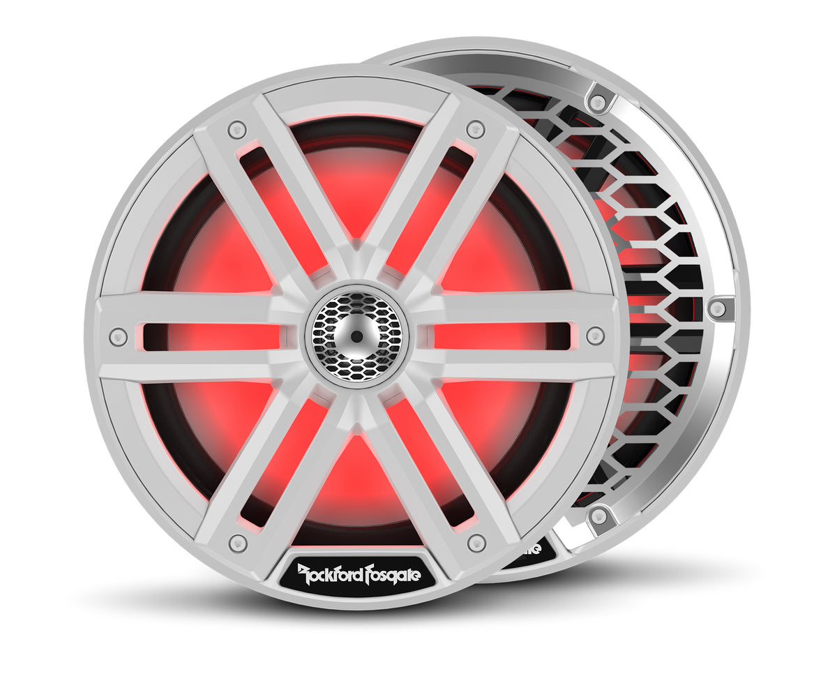 Rockford Fosgate M2-8 8-inch marine speaker pair with white grilles