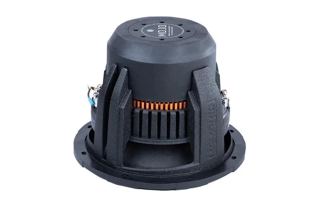 Memphis MOJO subwoofer rear angle showing its black vented housing and magnet label