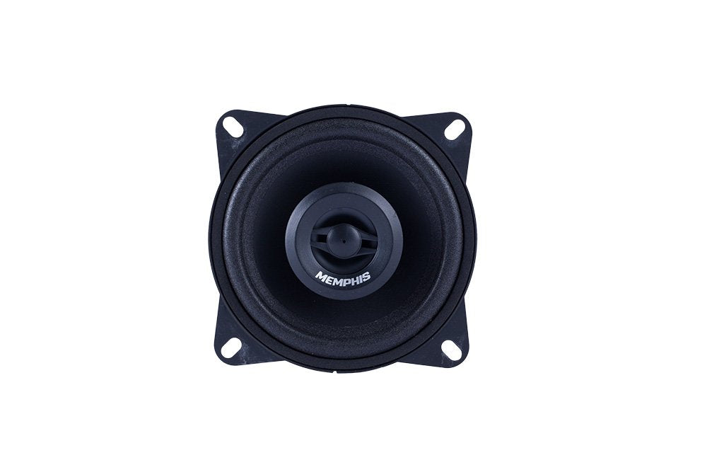 Front view of one Memphis coaxial speaker with central tweeter and four mounting tabs