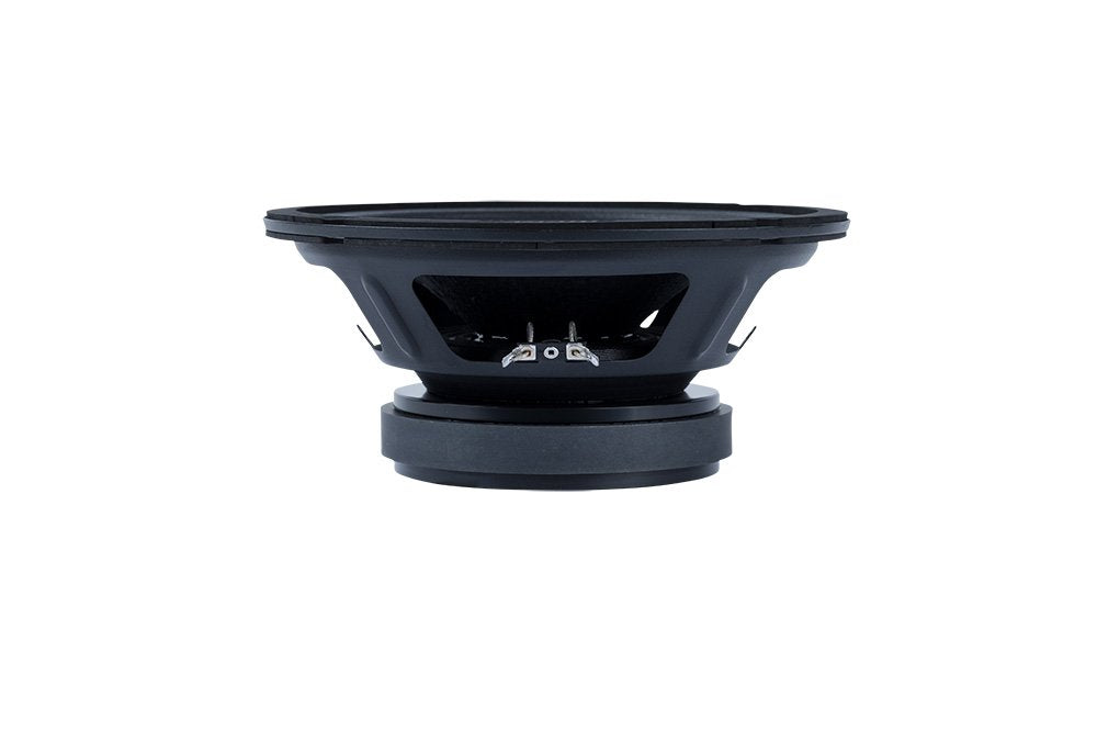 Midrange speaker, side view of basket and terminals