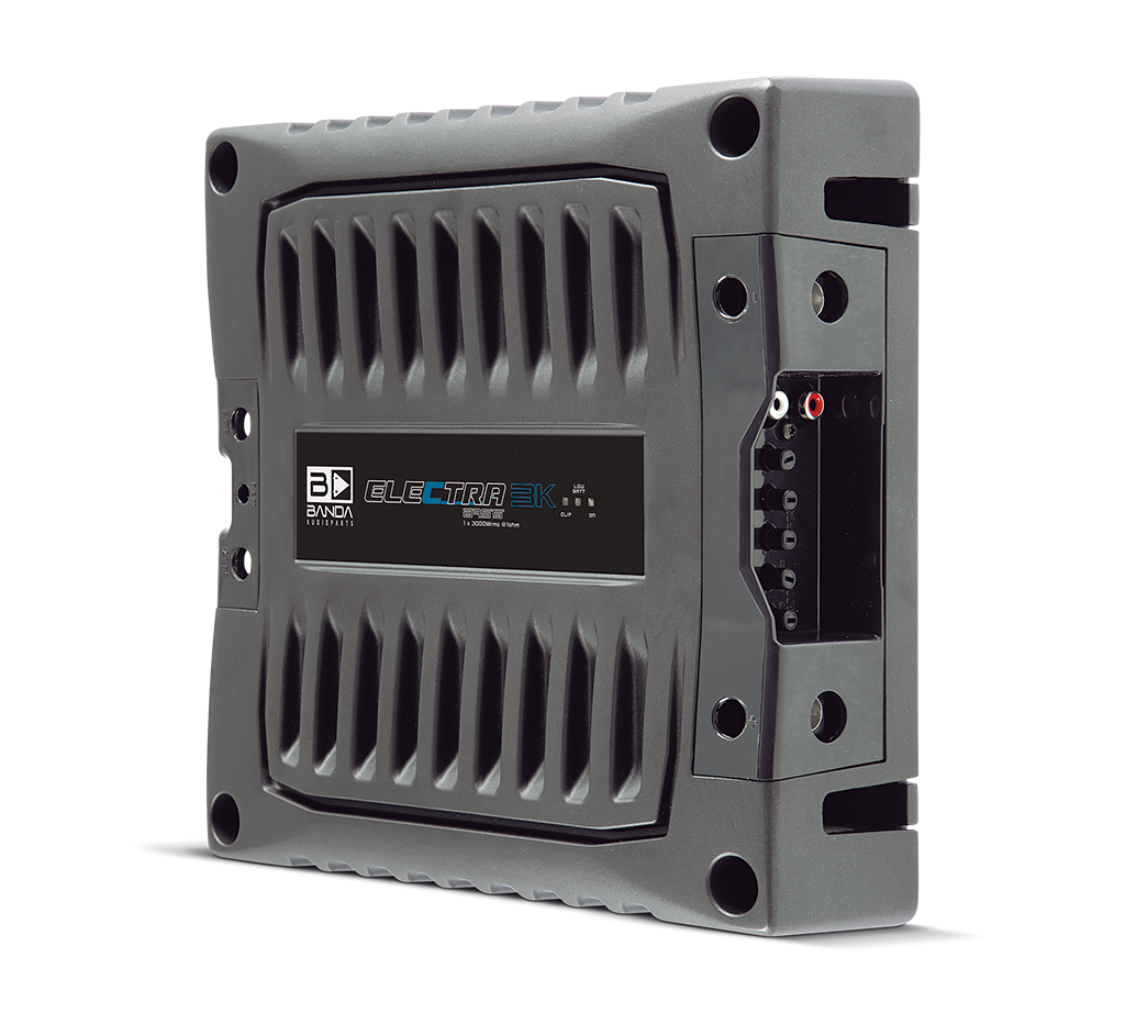 Banda Electra 3K 1-ohm amplifier, opposite top angle