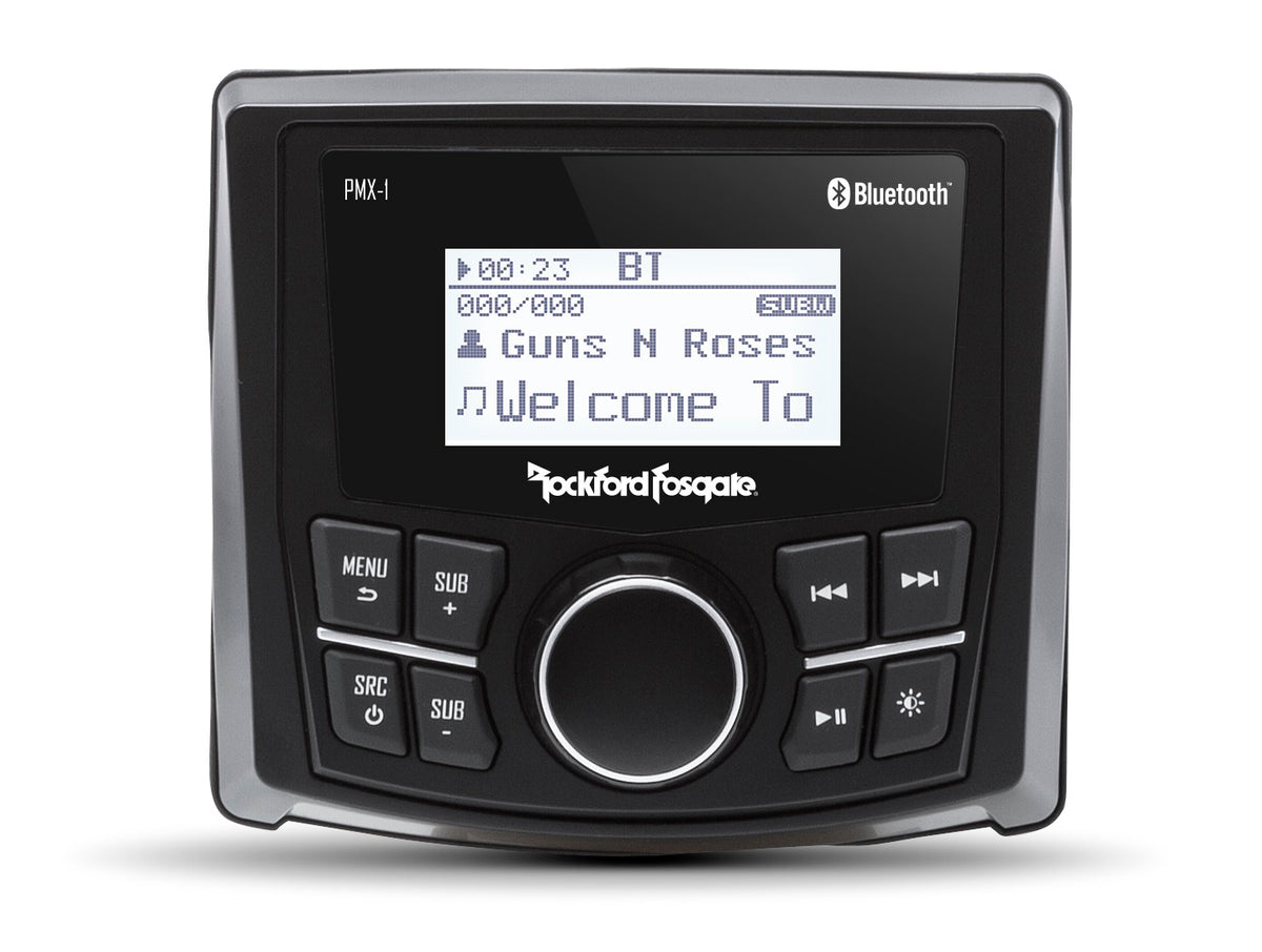 Rockford Fosgate PMX-1 Marine Bluetooth Digital Media Receiver with 2.3-Inch Dot-Matrix Display