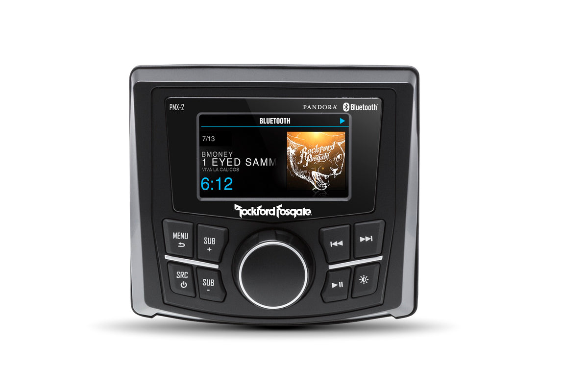 Rockford Fosgate PMX-2 Marine Bluetooth Digital Media Receiver with 2.7-Inch Color Display