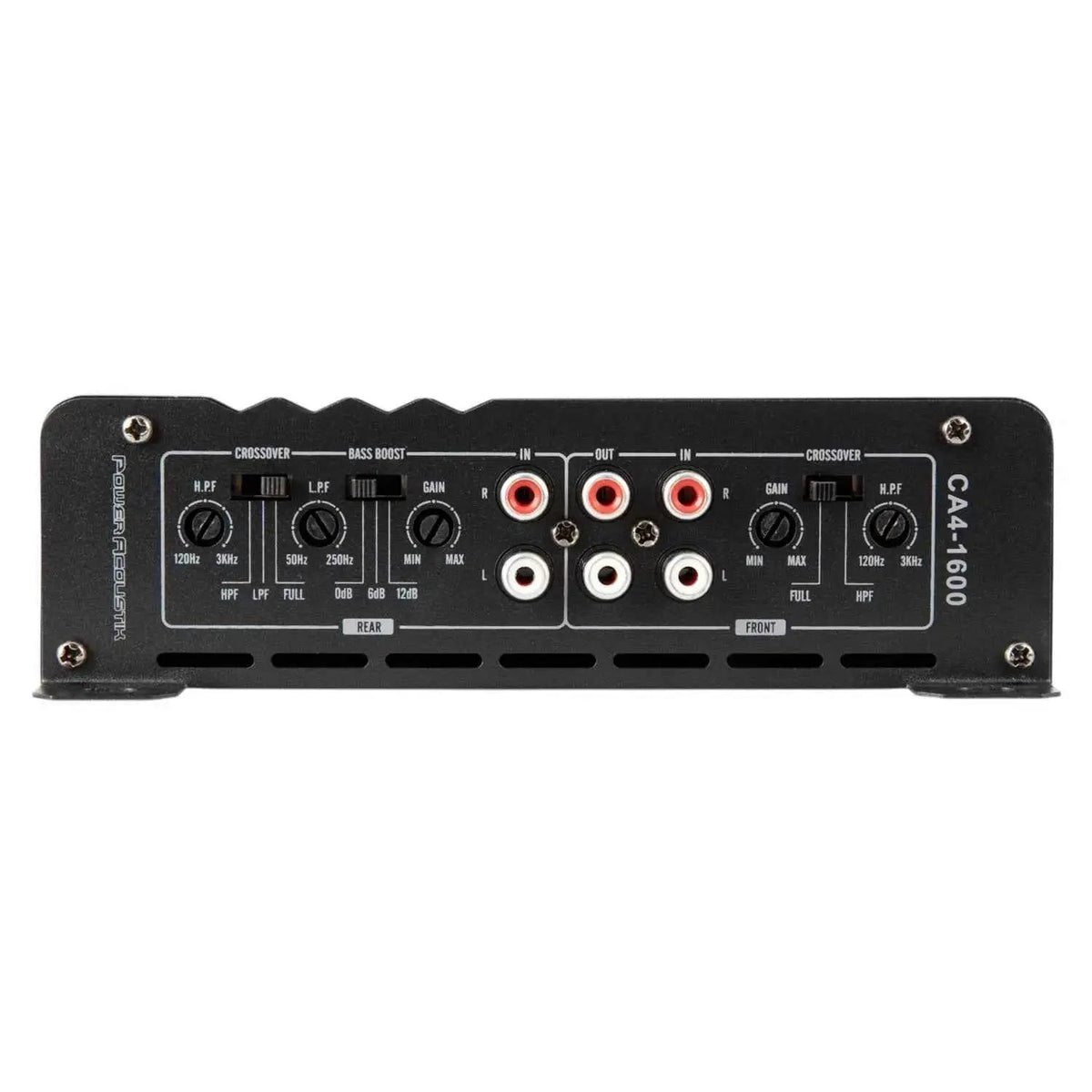 Power Acoustik CA4-1600 amplifier - signal inputs and adjustment controls