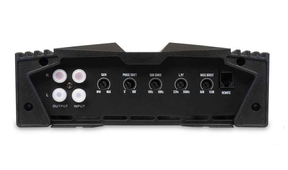 Power Acoustik OD1-3000 RCA connections and adjustment controls