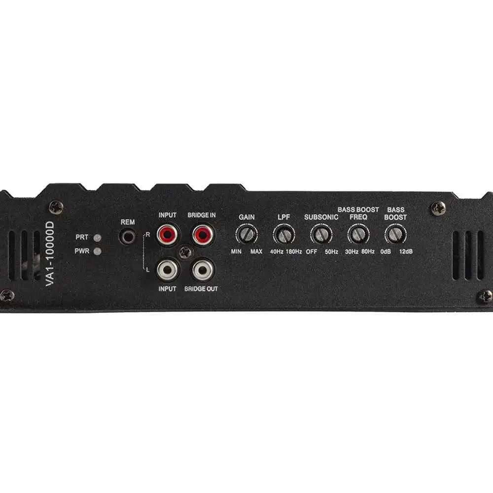Power Acoustik VA1-10000D RCA connections and adjustment controls