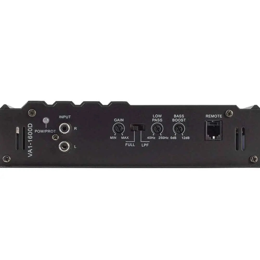 Power Acoustik VA1-1600D RCA connections and adjustment controls