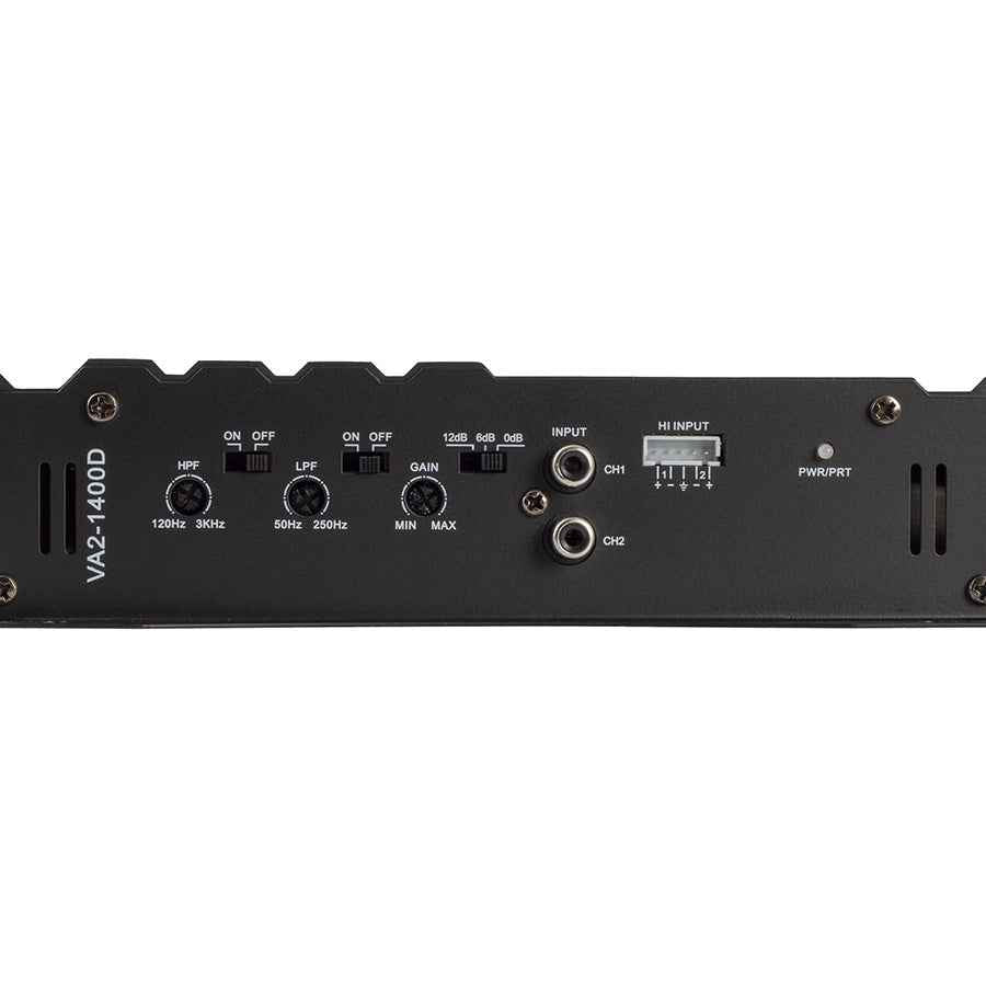 Power Acoustik VA2-1400D RCA connections and adjustment controls