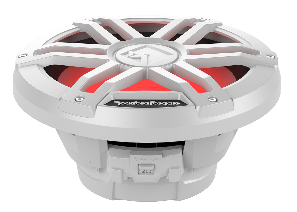 Rockford Fosgate M1D4-10 angled view with impedance selector