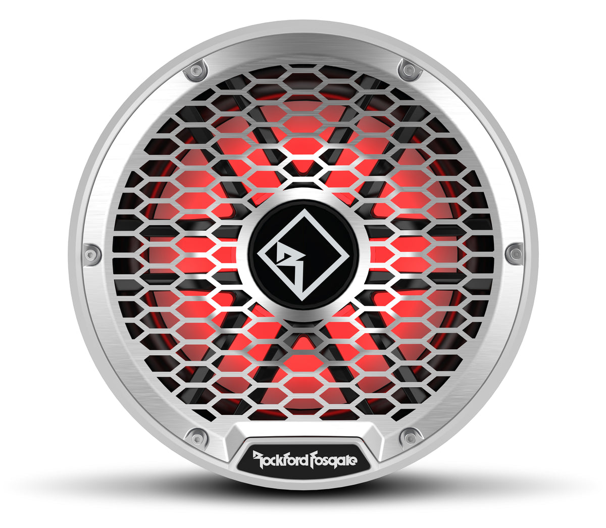 Rockford Fosgate M2D2-12S stainless grille view