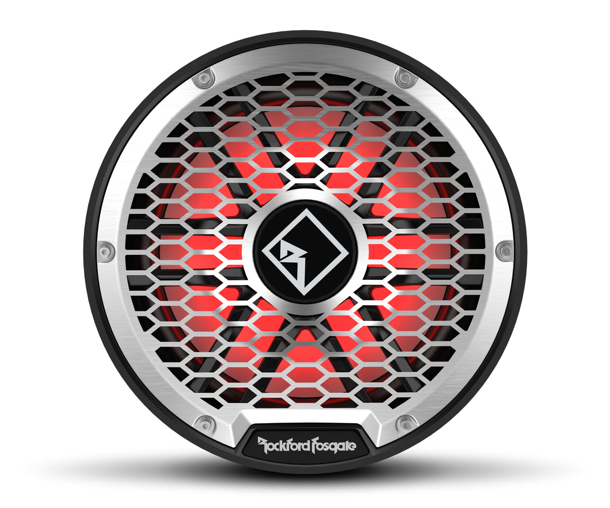 Rockford Fosgate M2D2-12SB stainless grille view