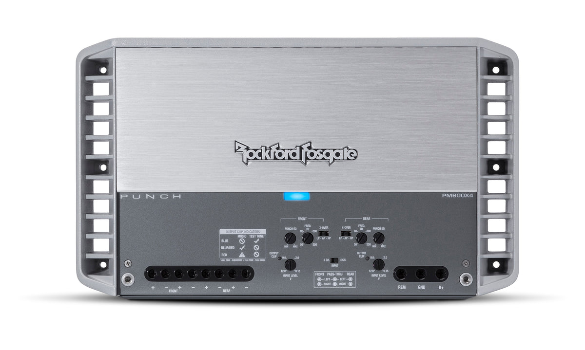 Rockford Fosgate PM600X4 controls exposed
