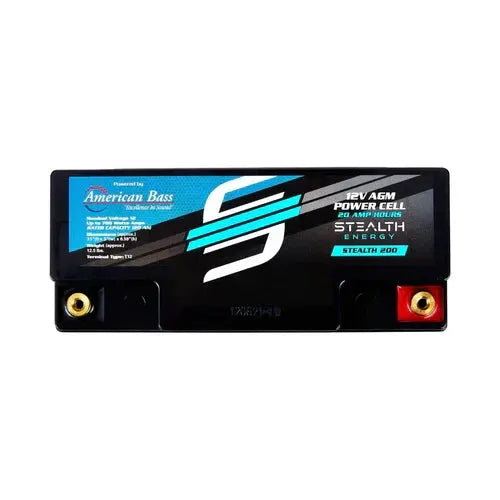 Stealth Energy Stealth 200 battery front view with color-coded terminals