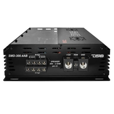 Steve Meade Designs SMD-300.4AB amplifier, left-side view