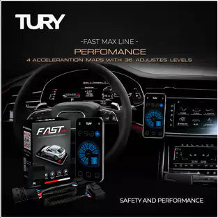 Tury performance graphic advertising four acceleration maps with adjustable response levels