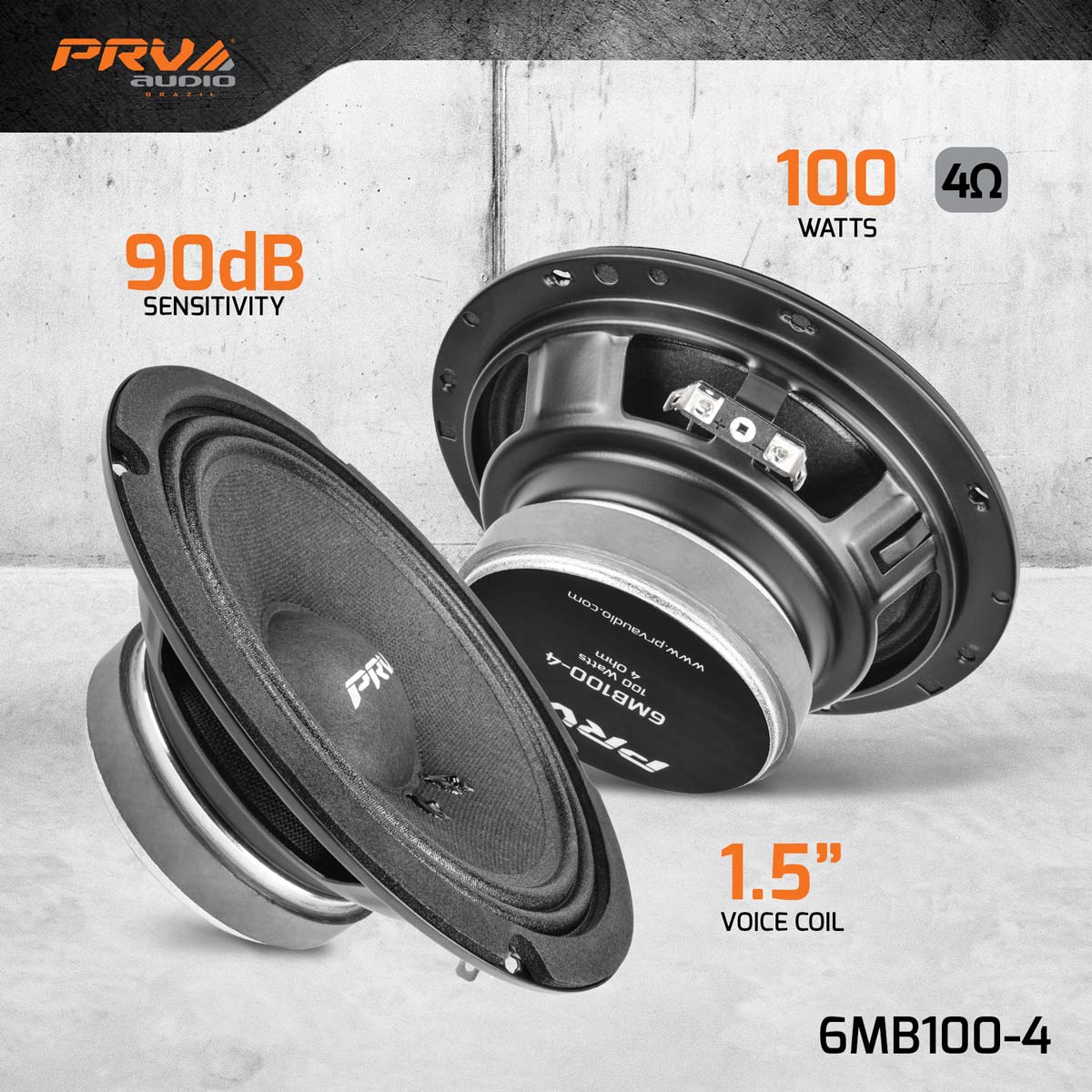 PRV Audio 6MB100-4 6MB100-4 - Specifications Infographic