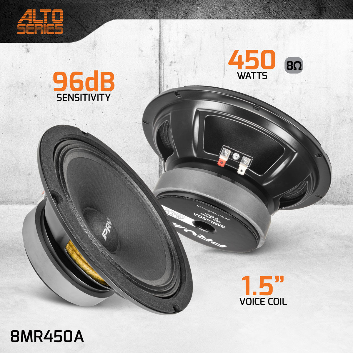 PRV Audio 8MR450A 8MR450A - Specs Infographic